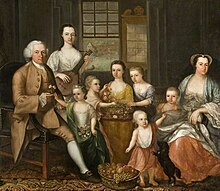 A portrait of Tobacco Lord John Glassford, his family and an enslaved Black servant c. 1767 John Glassford (1715-1783), and His Family.jpg