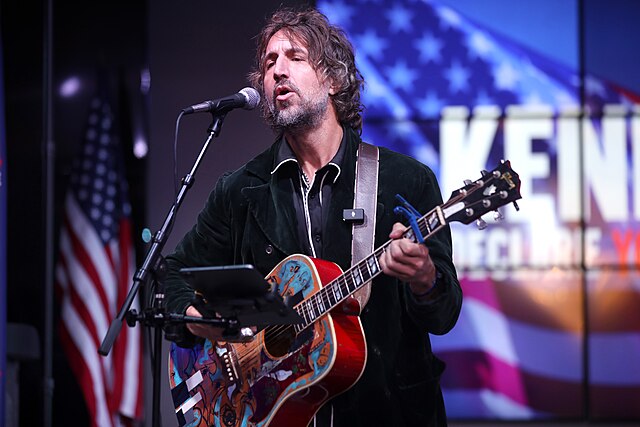 Arthur performing at a campaign rally in support of independent presidential candidate Robert F. Kennedy Jr. in December 2023.