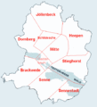 Karte der Bielefelder Stadtbezirke