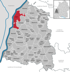 Poziția Kehl pe harta districtului Ortenaukreis