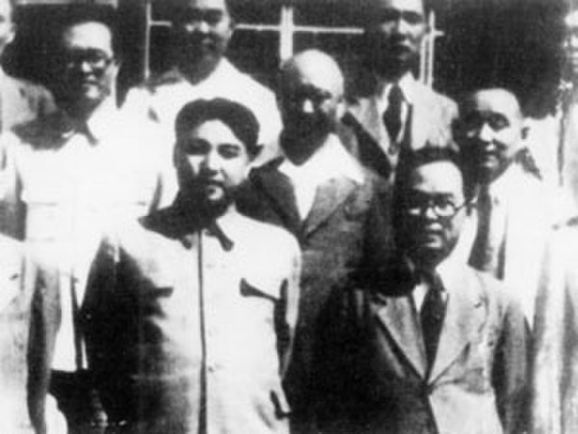Kim Il Sung (left) with Pak Hon-yong in Pyongyang, 1948