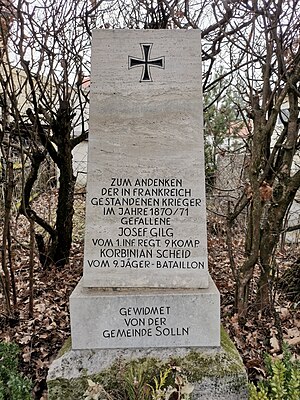 Denkmal für einen Soldaten des 9. Jäger-Bataillons in Solln.