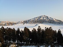 Kusasenri, che fa parte del Monte Aso, in inverno