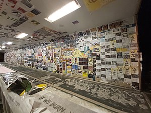 Lennon Wall in a pedestrian subway