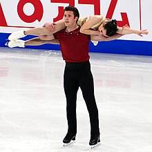 Pereira and Michaud in the ending pose for their free skate at the 2024 World Championships Lia Pereira & Trennt Michaud 2024 Worlds Free Skate 5.jpg