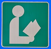 Street sign commonly used to point the way to a public library Library-road-sign.jpg