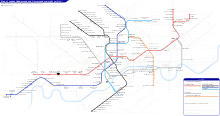 Route map of Night Tube London Underground Overground DLR Crossrail map night.svg