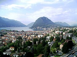 Vista sul Lago di Lugano e sul Monte San Salvatore