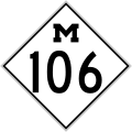 English: 1948 version of the M-106 state highway marker