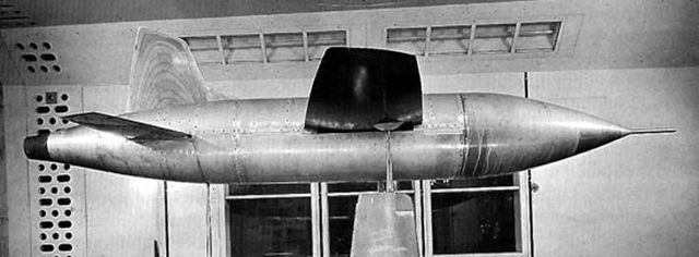 A model of the Miles M.52 undergoing supersonic wind tunnel testing at the RAE circa 1946