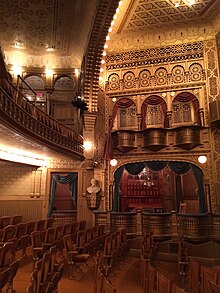 Inside of the Mabel Tainter Theater.