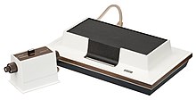 The Magnavox Odyssey was the first video game console, released in 1972. Magnavox-Odyssey-Console-Set.jpg