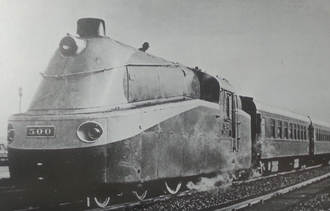 South Manchuria Railway locomotive dabusa500 on a passenger train. Mantetsu-dabusa500-train.png