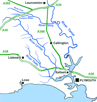 <span class="mw-page-title-main">River Inny, Cornwall</span> River in east Cornwall, England