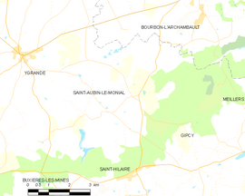 Mapa obce Saint-Aubin-le-Monial