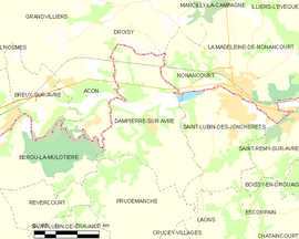 Mapa obce Dampierre-sur-Avre