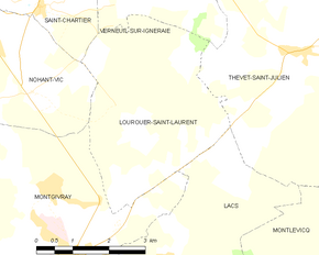 Poziția localității Lourouer-Saint-Laurent
