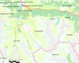 Mapa obce Valmeinier