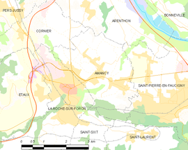 Mapa obce Amancy