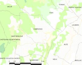 Mapa obce Campagnac