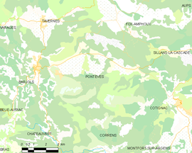 Mapa obce Pontevès