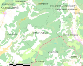 Mapa obce Girmont-Val-d’Ajol