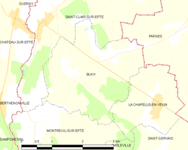 Mapa obce Buhy