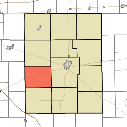 Map highlighting Walker Township, Rush County, Indiana.svg
