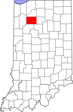 map of Indiana highlighting Pulaski County