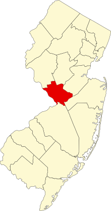 Разположение на окръга в Ню Джърси