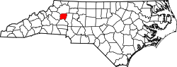 Karte von Alexander County innerhalb von North Carolina
