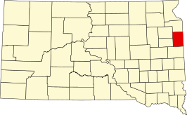 Locatie van Deuel County in South Dakota