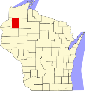 Map of Wisconsin highlighting Washburn County.svg