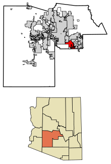 Maricopa County Arizona Incorporated and Unincorporated areas Chandler Highlighted 0412000.svg