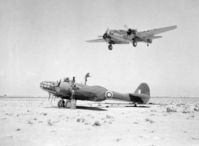 Martin Marylands of No. 39 Squadron operating from a landing ground in the Western Desert, 1941.