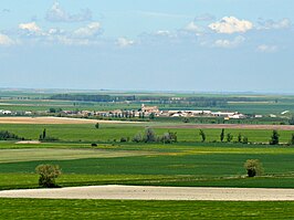 Montealegre'den görülen Tierra de Campos'un ortasında Meneses.