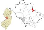 Thumbnail for File:Mercer County New Jersey incorporated and unincorporated areas Princeton Junction highlighted.svg