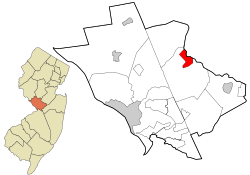 Location in Mercer County (right) and the state of New Jersey (left)