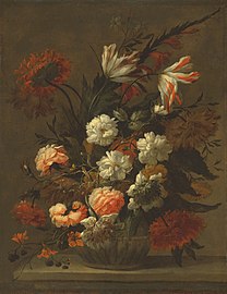 Fleurs dans une urne, huile sur toile inachevée, 77,3 x 59,7 cm., collection particulière.