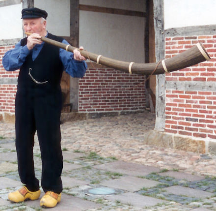 Playing a midwinter horn in the County of Bentheim Middewinterhorn.jpg