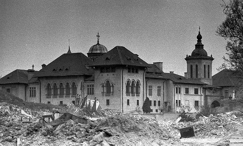 File:Mihai Vodă Monastery, Bucharest, Romania, during its demolition in 1986.jpg