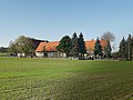 Reichsumsiedlung Reichsbauernstellen; Bauernhof mit zwei Wohnhäusern und Holzscheune