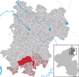 Montabaurs läge i distriktet Westerwaldkreis