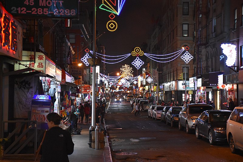 File:Mott Street Chinatown Manhattan at night.JPG