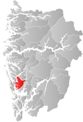 Lokalisering av kommunen i provinsen Vestland