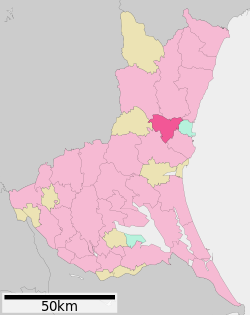 Location of Naka in Ibaraki Prefecture