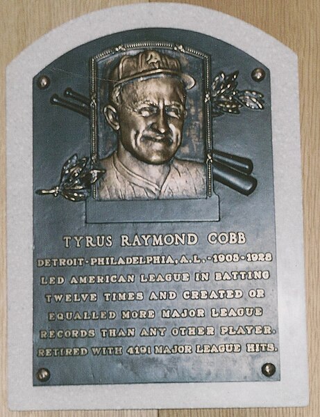 File:National Baseball Hall of Fame August 2005 03 (Ty Cobb plaque).jpg