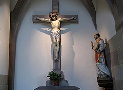 Christ en croix et statue "Ignace de Loyola" (XIXe)