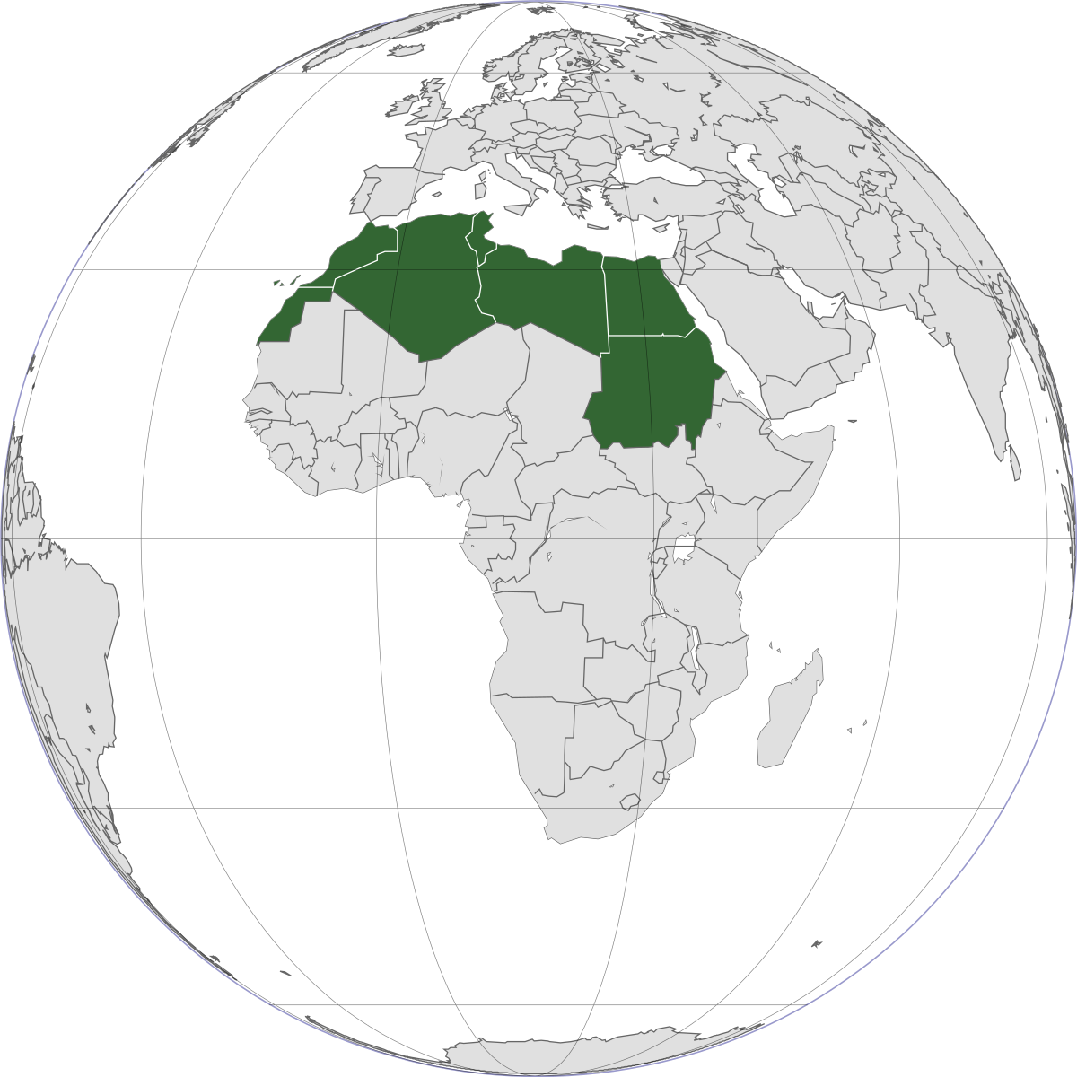 middle east northern africa blank map