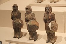 Northern Qi soldiers carrying shields Northern Dynasties Pottery Figures (10128628153).jpg